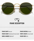 Round Frame Non Polarized Sunglasses For Men With G15 Green Lens, Dope Everyday Eyewear Kit Included, Style That Transitions From Formal
