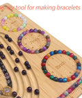 Beading Board For Jewelry Making Bamboo Beading Tray For Necklaces And Bracelets with bracelet and necklace grooves
