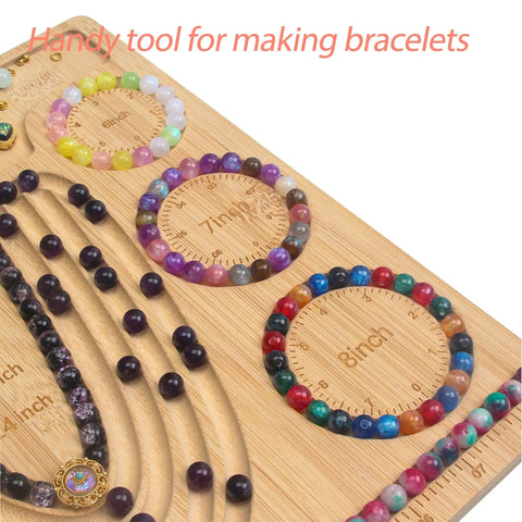 Beading Board For Jewelry Making Bamboo Beading Tray For Necklaces And Bracelets with bracelet and necklace grooves