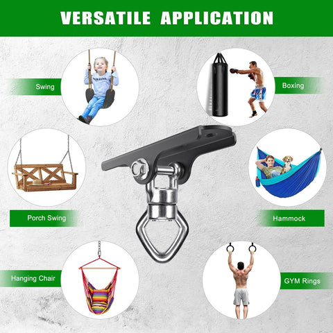 Ultra Smooth 360 Degree Swivel Swing Hanger With Ball Bearing Ceiling Mount for swing, hammock, porch swing, and gym rings