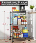 Three Tier Wire Shelving Unit With Adjustable Feet Heavy Duty Metal Organizer For Garage Pantry Laundry And Kitchen Space Saving Workhorse 18x12x30 Inches Black in pantry