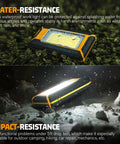 Two Pack 40W 1600LM LED Work Lights Beefy Bright With Rechargeable Battery Magnetic Flood Lights on wet and rocky terrain