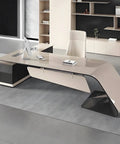 Built Tough Executive Standing Desk With Roomy Drawers And Smart Storage Plus Stain Resistant Finish For Killer Home Office Setups And Daily Grind Workstations Spanning 94 Inches Wide, modern design, sleek surface, integrated storage.