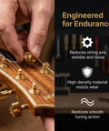 3 Sets Tuner Peg Parts For Guitar Repair With Noise Reducing Bushings And Ferrule Washers To Help You Tune Up Faster Improve Tuning Accuracy And Stability On Acoustic Guitars Includes Tuner Post Nuts And Replacement Tuning Machine Accessories on acoustic guitar headstock