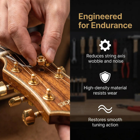 3 Sets Tuner Peg Parts For Guitar Repair With Noise Reducing Bushings And Ferrule Washers To Help You Tune Up Faster Improve Tuning Accuracy And Stability On Acoustic Guitars Includes Tuner Post Nuts And Replacement Tuning Machine Accessories on acoustic guitar headstock