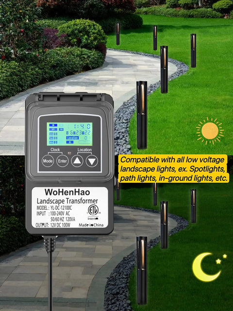 Get Your Outdoor Space Lit Up Right With This Killer 100W Low Voltage Lighting Transformer That Steps Down 100-240V AC for landscape lights