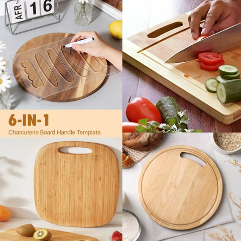 Crush Every Weekend Warrior Project With This Five Piece Router Template Set Featuring Curvy Charcuterie Handle Stencils Marking Pens And Smooth Cutting Board Guides For Guaranteed Wins.
