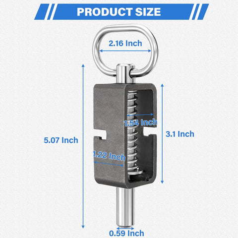 Heavy Duty 4 Pack Weld On Spring Gate Latches No Nonsense Outdoor Fence Hardware Built Like A Tank dimensions showing 5.07x2.16x3.1 inches.