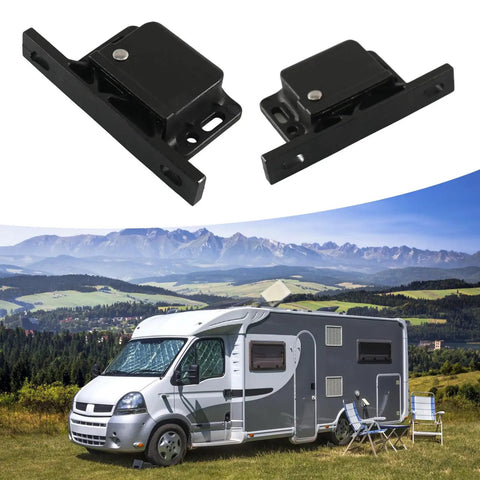 8 Unit RV Cabinet Door Latches For Motorhomes And Cargo Trailers Road Trip Ready Push Catch Drawer Fasteners shown with RV