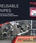 Heavy Duty Cleaning Wipes Jumbo Roll With 455 Sheets Red Absorbs Water And Oil, Extended Use Cloths for industrial use in factory
