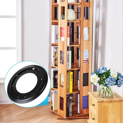 Rock Solid Four Pack Of Twelve Inch Lazy Susan Bearings Forged From Heavy Duty Galvanized Steel Delivers Thousand Pound Load Capacity For Tough Corner Shelving And Quick Serve Display Tiers showcased with corner shelf.
