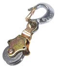 Heavy Duty Wire Rope Pulley Block One Ton Snatch Block With Swivel Eye And Hoist Hook, Anodized Sheave For Cable Up To Five Sixteenth Inch, Boost Winch Power And Pull Capability For Tough Jobs, 2-inch sheave