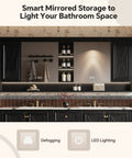 Fierce French Retro Double Sink Bathroom Vanity With Built In Led Defog Mirror And Dang Solid Freestanding Wood Cabinet For Super Sleek Luxury Bath Upgrade Projects with mirrored storage and LED lights.