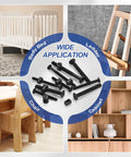 Beefed Up Zinc Plated Carbon Steel Hex Socket Cap Screws Set for Furniture Assembly, shown with furniture like cribs and cabinets.