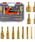 12 Piece Diamond Hole Saw Set 6mm To 35mm Wet Dry Core Drill Bits For Tile Porcelain Marble Glass And Granite With Durable Case Pro Grade Multi Size Kit For Precision Cutting
