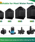 Heavy Duty Pond Pump Filter Bag for Outdoor Koi Ponds with Ultra Fine Honeycomb Mesh and Glass Fiber Frame in various sizes
