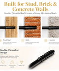 Straight Up Heavy Duty Floating Shelf Brackets For A No Sweat Diy Upgrade Includes Hidden Wall Mount Hardware Kit Pro Jig shown in wood stud, brick, and concrete applications.