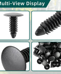 Badass Heavy Duty Auto Bumper Clips For Cars Trucks And Suv Road Ready 100 Piece Plastic Rivet Fasteners showing different angles of clips.