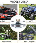 Collage featuring go karts, ATV, lawnmower, and mini choppers, highlighting the versatility of the 30 Series Torque Converter Kit for Go Karts and Mini Bikes, Three Quarter Inch Bore Clutch Driver Pulley, Beefed Up Torque for 212cc Engines, Easy Bolt On Upgrade to Boost Speed, Acceleration, and Overall Power.