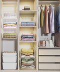 3 Tier Foldable Closet Organizer With Wall Mount And Cabinet Storage Bins, Includes 5 S Hooks, Space Saving Clothes Shelves
