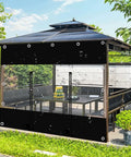 Tough As Nails Gazebo Side Panels Straight Up Waterproof Clear PVC Tarp Curtains Heavy Duty Zippered Rain Screens for outdoor use