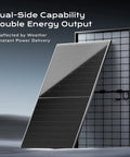 Dual-view of 800W Bifacial Solar Panels Set With 2x400W N Type Class A Monocrystalline Waterproof 12/24V Module