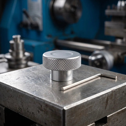 Heavy Duty Aluminum Alloy Mini Handwheel With Knurled Grip Surface And 0.3 Inch Inner Hole Perfect For Industrial Machines And Smooth Cranking Tasks on workbench