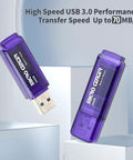 Ten Pack 64GB USB 3.0 Flash Drives Blue 70MB/s Read Speed Slim Thumb Drives For Quick Data Transfer And Backward Compatibility With USB 2.0 Ideal For School Work And Travel, purple 64GB USB flash drives