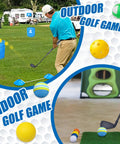 Playing outdoor and indoor golf with a Retractable Metal Shaft Golf Chip Club With Durable ABS Head for practice games.
