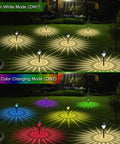 8 Pack Solar Pathway Lights Outdoor Color Changing and Bright Warm White LEDs IP65 Waterproof Garden Landscape Lights