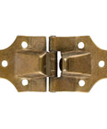 Retro Brass Trunk Stop Hinge One And A Half Inch Wide By Three And A Quarter Inch Tall Lid Hardware Pack Of 2 For Steamer Trunks Stops At Just Over Ninety Degrees And Delivers Solid Steel Construction shown