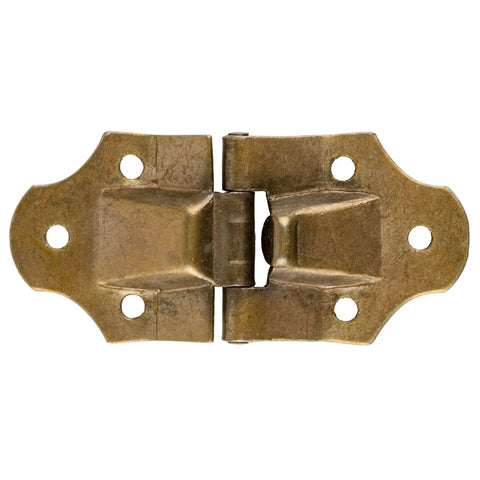 Retro Brass Trunk Stop Hinge One And A Half Inch Wide By Three And A Quarter Inch Tall Lid Hardware Pack Of 2 For Steamer Trunks Stops At Just Over Ninety Degrees And Delivers Solid Steel Construction shown