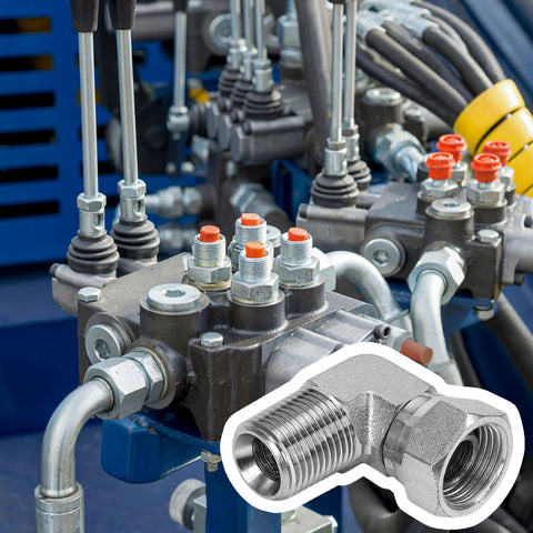 Heavy Duty Hydraulic Fitting Half Inch Male NPTF To Half Inch NPSM Female Swivel 90 Degree Elbow SAE Pipe Joint Connector Built To Last Forged Carbon Steel Hose Adapter For Hydraulic Systems in hydraulic manifold