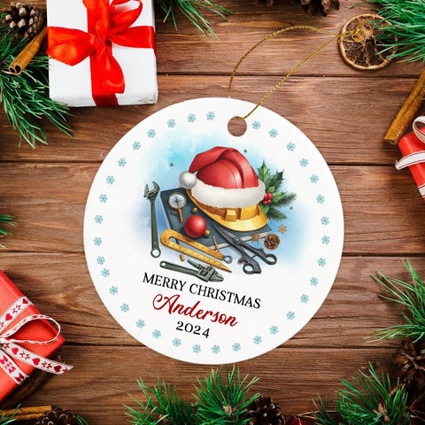 Personalized Mechanical Engineer Christmas Ornament 2026 Gift For Dad Mom Son Daughter Teacher Or Coworker Custom Name