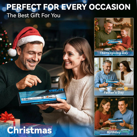 Couple exchanging Extendable Magnetic Flashlight With Telescoping Magnet Pickup Tool for Christmas, perfect gift for dads