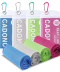 Must Have 4 Pack Cooling Towels 40x12 Inches Microfiber Ice Towels in Blue, Gray, Green, Pink for Yoga Running Gym