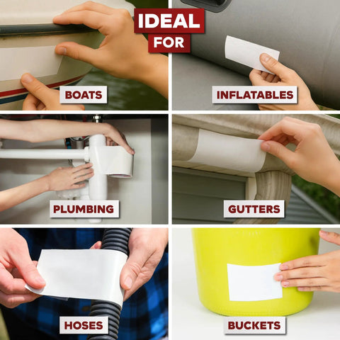 Waterproof Patch And Seal Tape White 4 Inch By 10 Foot Roof And Gutter Repair Tape For Slap On Leaks And Stop Water Fast On Roof Gutters Boats Pool Liners And HVAC Durable Puncture Resistant Instant Watertight Seal