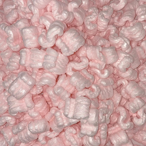 Premium Bulk Anti Static Packing Peanuts 14 Cubic Feet Heavy Duty Void Fill For Secure Electronics Shipping, pink cushioning material.
