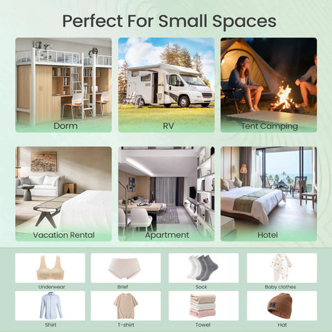 No Sweat Compact Laundry Setup With Smart Blue Light Wash And Turbo Spin Basket For Spotless Baby Clothes Intimates Socks Gray Portable Washing Machine 20 Liter Mini Washer in small spaces