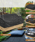 Heavy Duty Hanging Porch Swing Cover Waterproof Outdoor Swing Chair Cover Tear Resistant All Weather Patio Furniture Shield displaying its features and benefits.