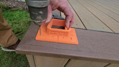 Zero Stress Deck Post Layout Jig Gonna Nail Your Install With Precision Markers And Pre Drill Centers on a wooden deck.