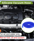 Silicone Vacuum Hose 12mm ID, 16mm OD, 5.5Ft Length, 2mm Wall Thickness, High Temperature Automotive Vacuum Line pictured in engine.