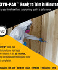 FROTH-PAK™ ready to trim in minutes showing application of Pro Level Closed Cell Spray Foam Insulation Kit With 15 Ft Hose And Four Heavy Duty Cans.