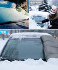 Before and after shots highlighting Heavy Duty Windshield Cover For Ice And Snow, Waterproof 600D Oxford Fabric for cars.