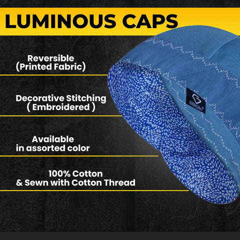 Reversible Flame Resistant 100 Percent Cotton Welding Cap For Men With Round Crown And Soft Brim 6-Panel Welding Hat