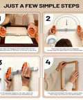 Image showing steps to use All In One Picture Hanging Tool That Levels Dead Straight No Sweat to hang frames accurately.