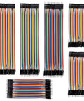 Dope Multicolor Breadboard Jumper Wire Kit 240Pcs With 10Cm And 20Cm Cables For Prototyping displayed in a colorful arrangement.
