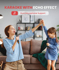 Mother and daughter singing karaoke with "Four Channel 1000W Bluetooth Power Amplifier With Built In CD DVD Player FM Radio USB A Headphone Jack And Echo Effects, Karaoke Ready Home Theater Receiver With Rack Mount"