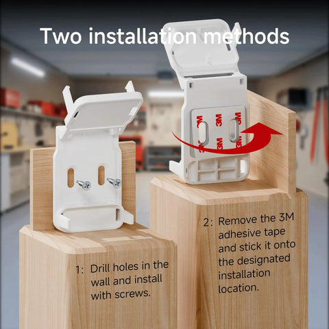 Garage Door Sensor Bracket For Entry Sensors Durable Mount With Pre Installed Tape And Screws No Fuss Install Easy To Use Garage Door Sensor Holder Compatible With Door And Alarm Contact Sensors, two install methods shown