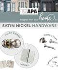 Passage Door Knob For Hall And Closet Doors In Satin Nickel Non Locking Interior Round Door Handle Colonial Finish